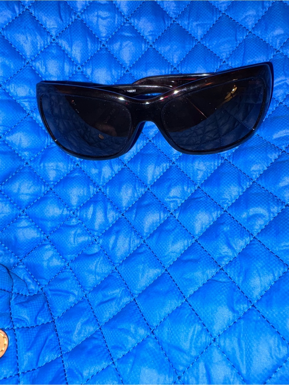 Fendi Glossy Black Sunglasses Arm with Gold Accent